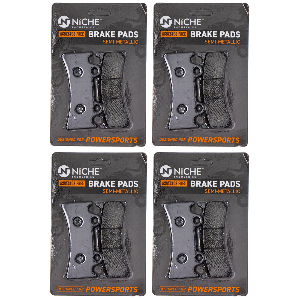 Front Semi-Metallic Brake Pad Set 4-Pack for zOTHER Yamaha YZF750R FZR1000 4FM-W0045-30-00 NICHE 519-KPA2472D