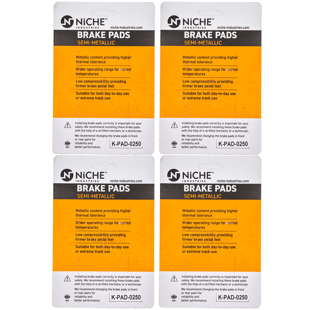 NICHE 519-KPA2472D Brake Pad Set 4-Pack for zOTHER Yamaha YZF750R