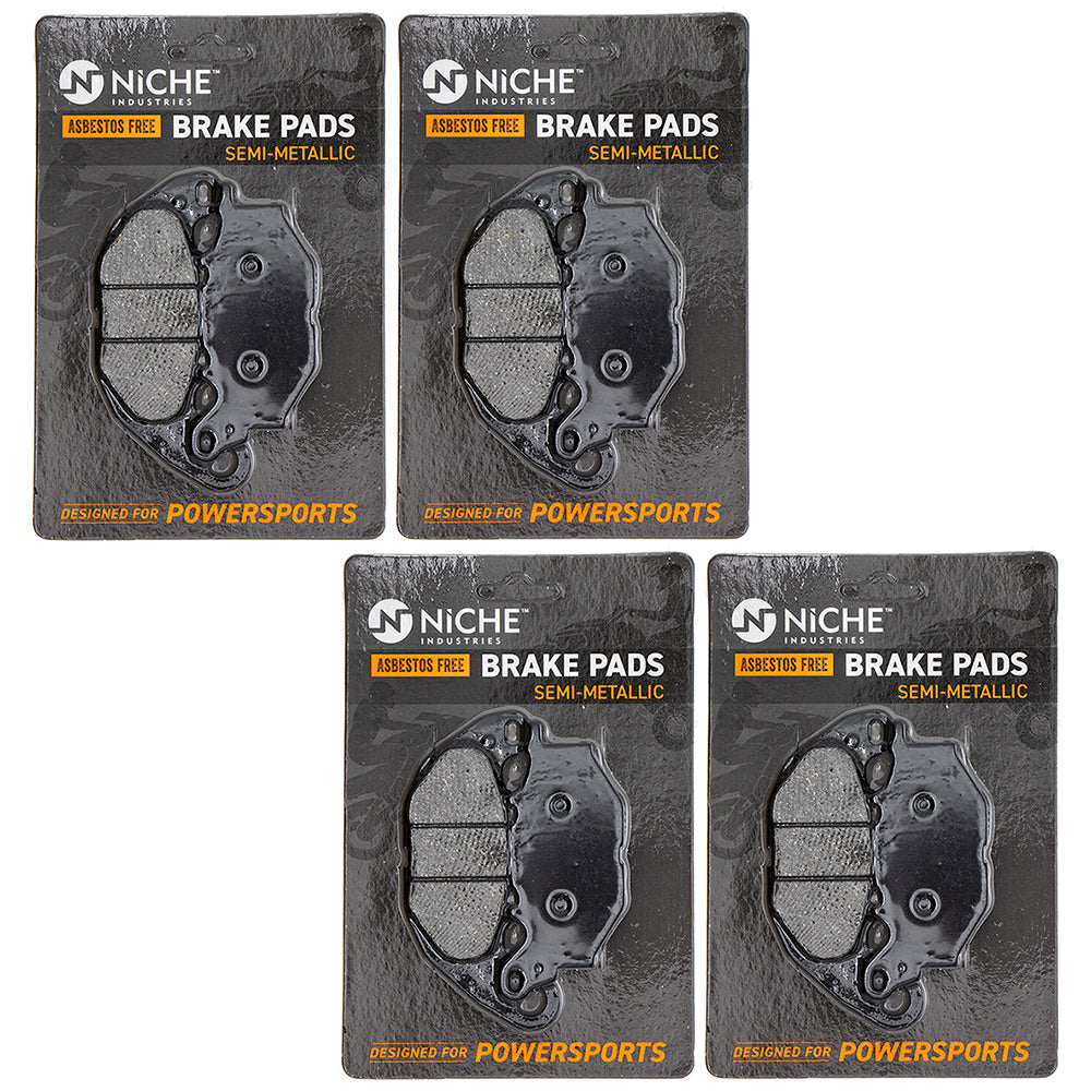 Front Semi-Metallic Brake Pad Set 4-Pack for Yamaha YZF 1WD-25805-00-00 NICHE 519-KPA2473D