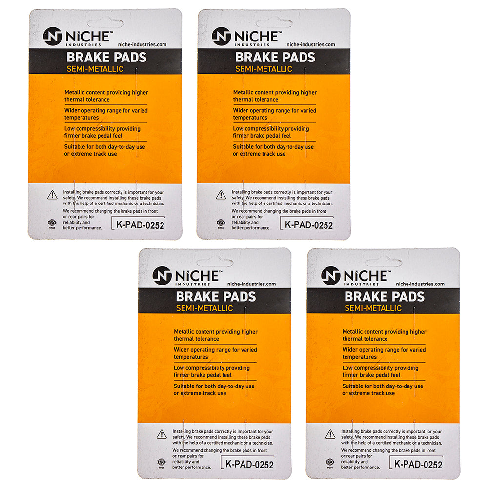 NICHE 519-KPA2474D Brake Pad Set 4-Pack for KTM Freeride 85 200