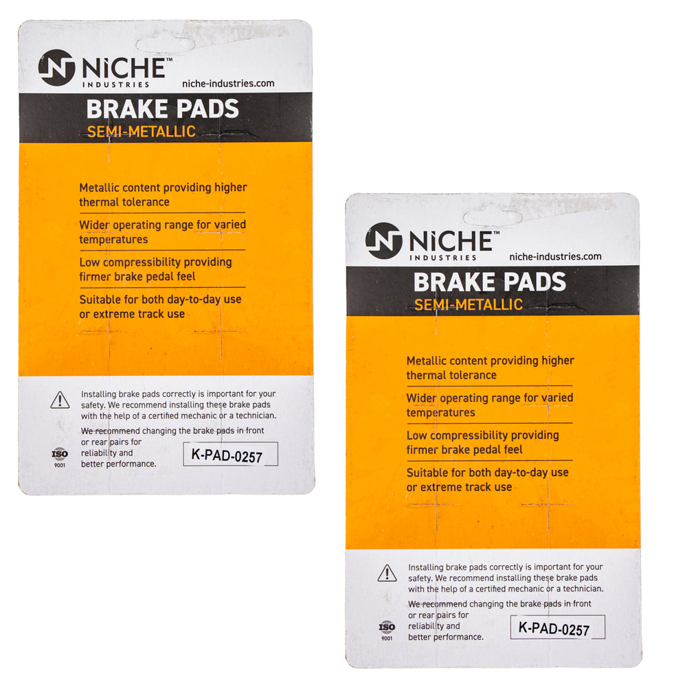NICHE 519-KPA2479D Brake Pad Set 2-Pack for Harley Davidson Tri
