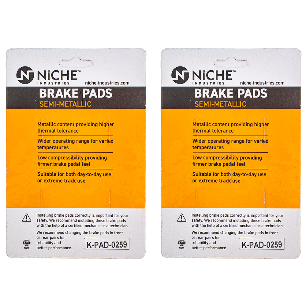 NICHE 519-KPA2471D Brake Pad Set 2-Pack for zOTHER KTM 640 620 400