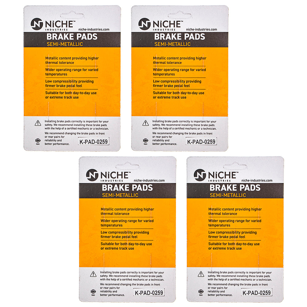 NICHE 519-KPA2471D Brake Pad Set 4-Pack for zOTHER KTM 640 620 400