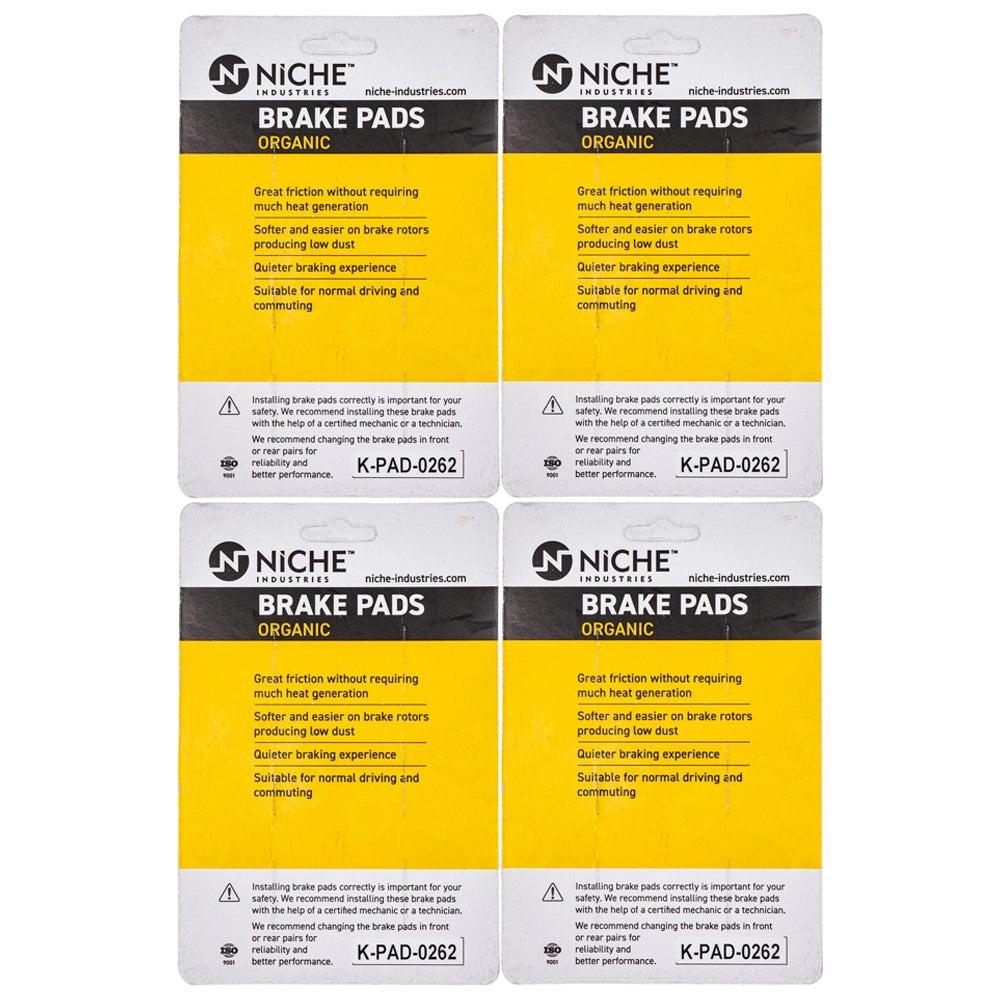 NICHE 519-KPA2484D Rear Brake Pads Set 4-Pack for zOTHER Yamaha