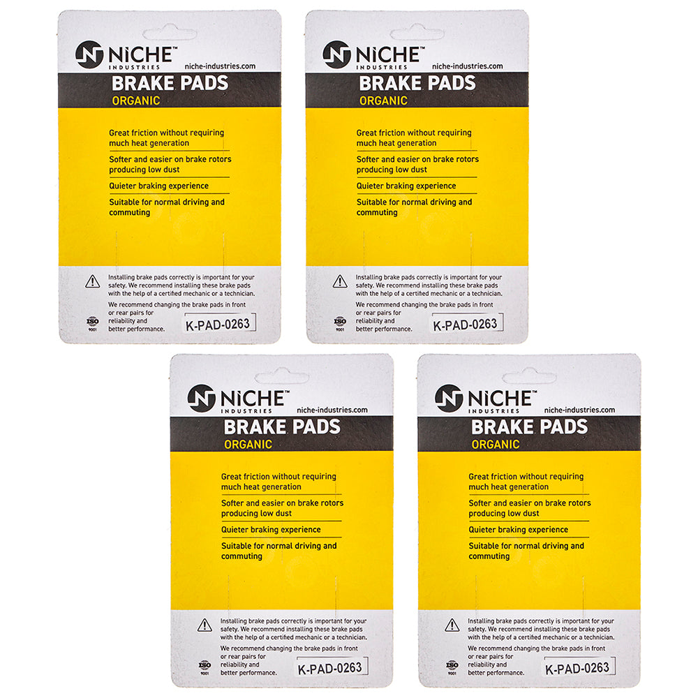 NICHE 519-KPA2485D Brake Pad Set 4-Pack for zOTHER Suzuki Kawasaki
