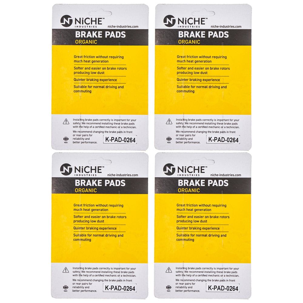 NICHE 519-KPA2486D Brake Pad Set 4-Pack for zOTHER Yamaha Suzuki