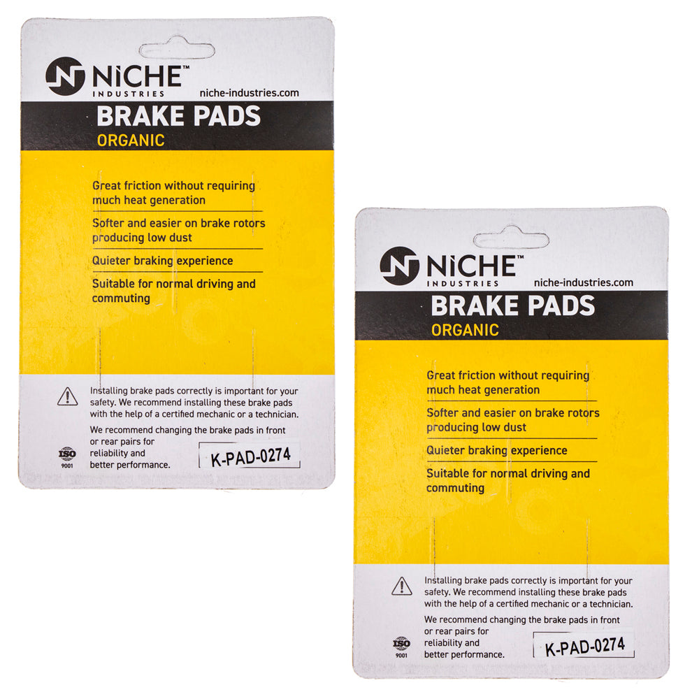 NICHE 519-KPA2496D Brake Pad Set 2-Pack for zOTHER Yamaha Vmax Virago