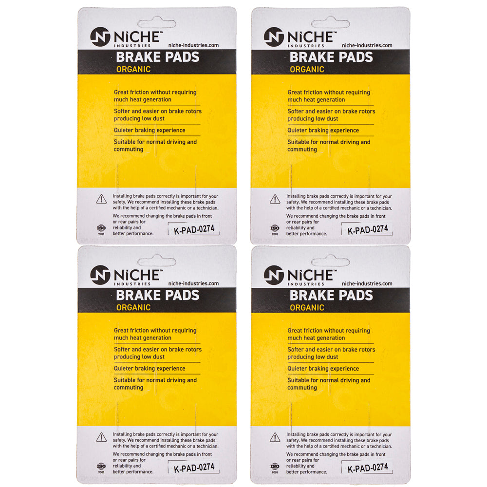 NICHE 519-KPA2496D Brake Pad Set 4-Pack for zOTHER Yamaha Vmax Virago