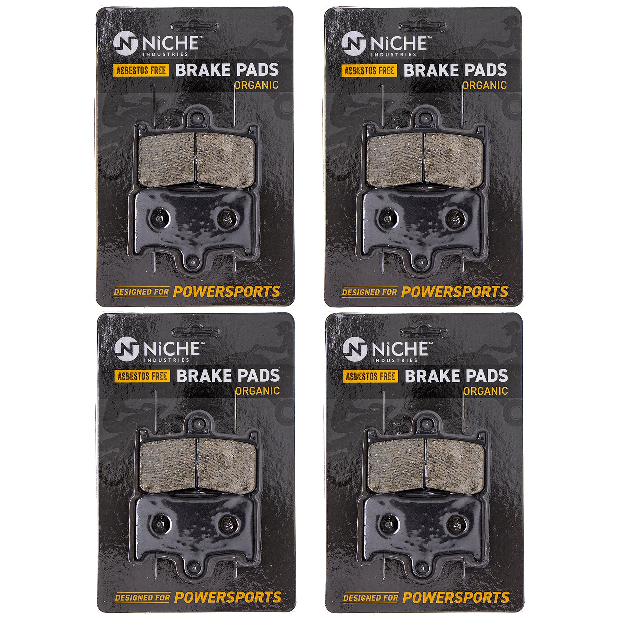 Front Brake Pads Set 4-Pack for Victory Triumph Suzuki Polaris Kawasaki Vegas Tiger Speed NICHE 519-KPA2400D