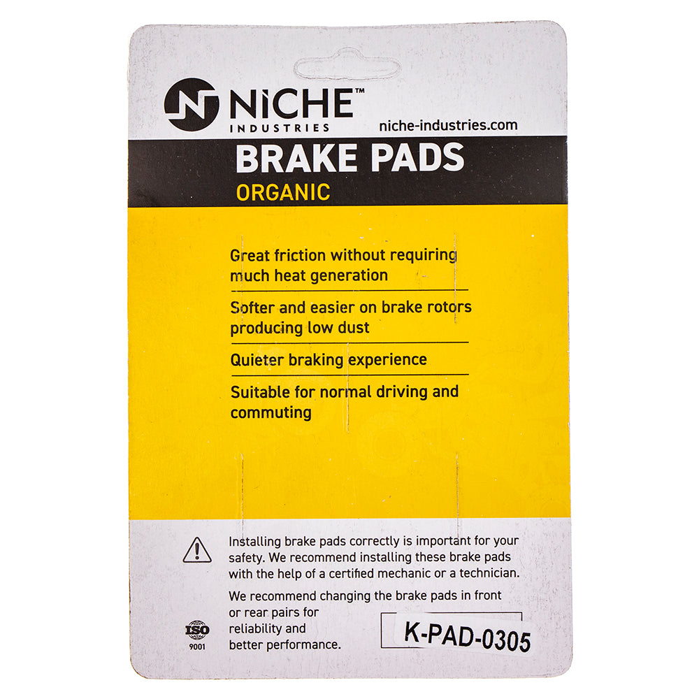 NICHE 519-KPA2527D Organic Brake Pads for Harley Davidson Sportster