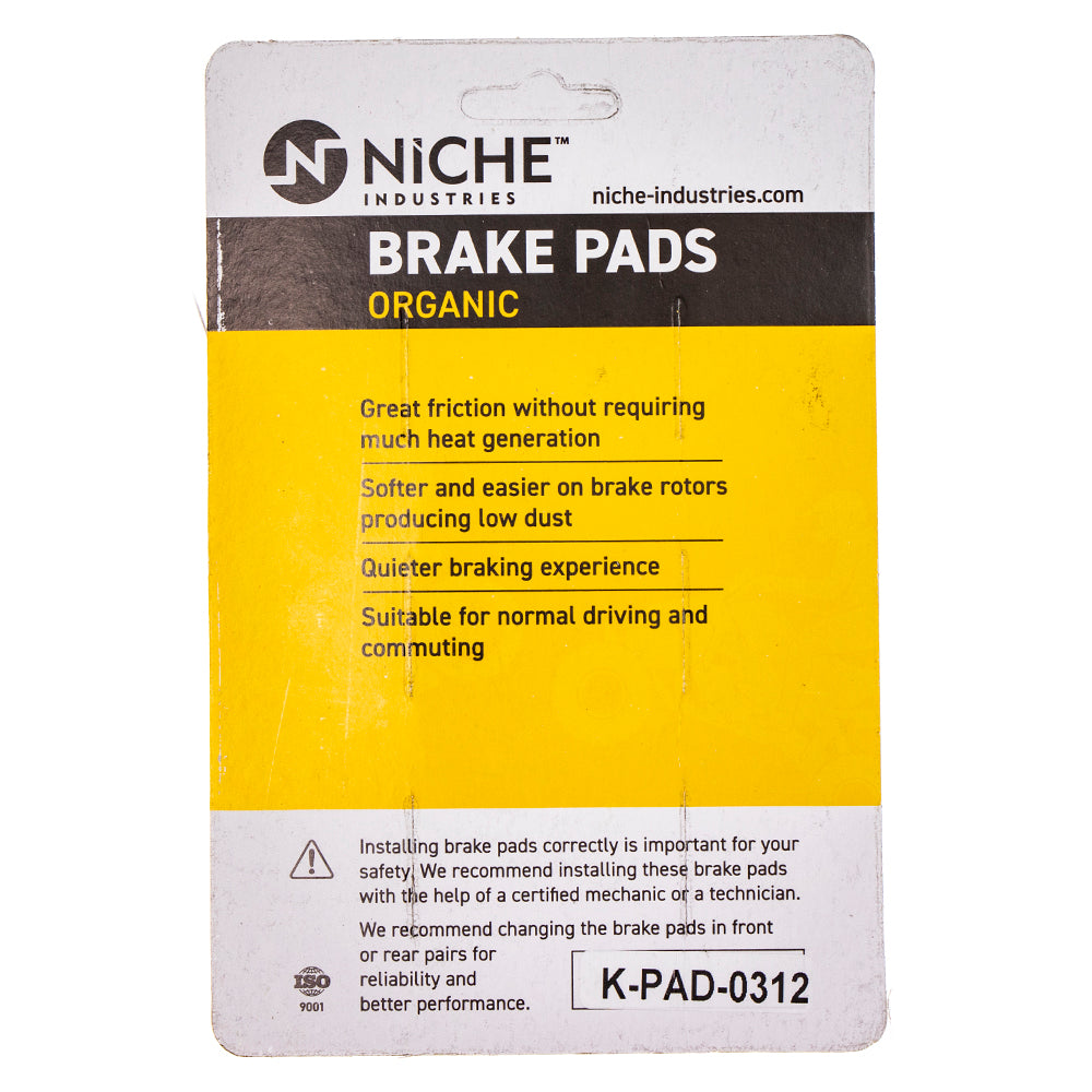 NICHE 519-KPA2534D Front Organic Brake Pad Set for zOTHER Yamaha YZ85