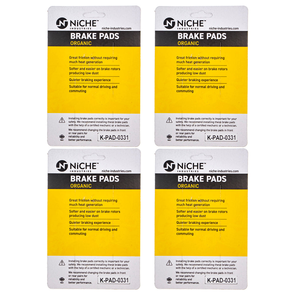 NICHE 519-KPA2553D Organic Brake Pad Set 4-Pack for Triumph Tiger