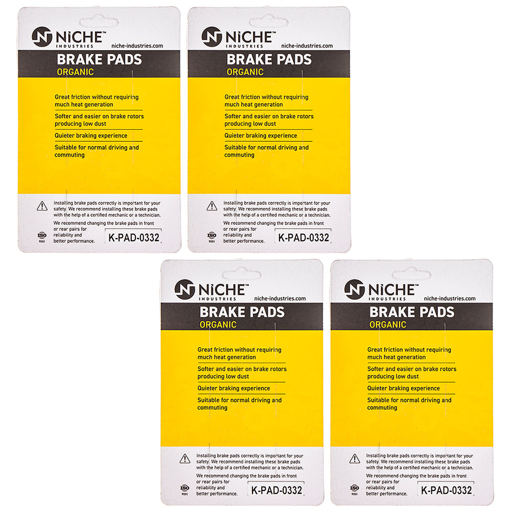 NICHE 519-KPA2554D Front Brake Pads Set 4-Pack for zOTHER Kawasaki
