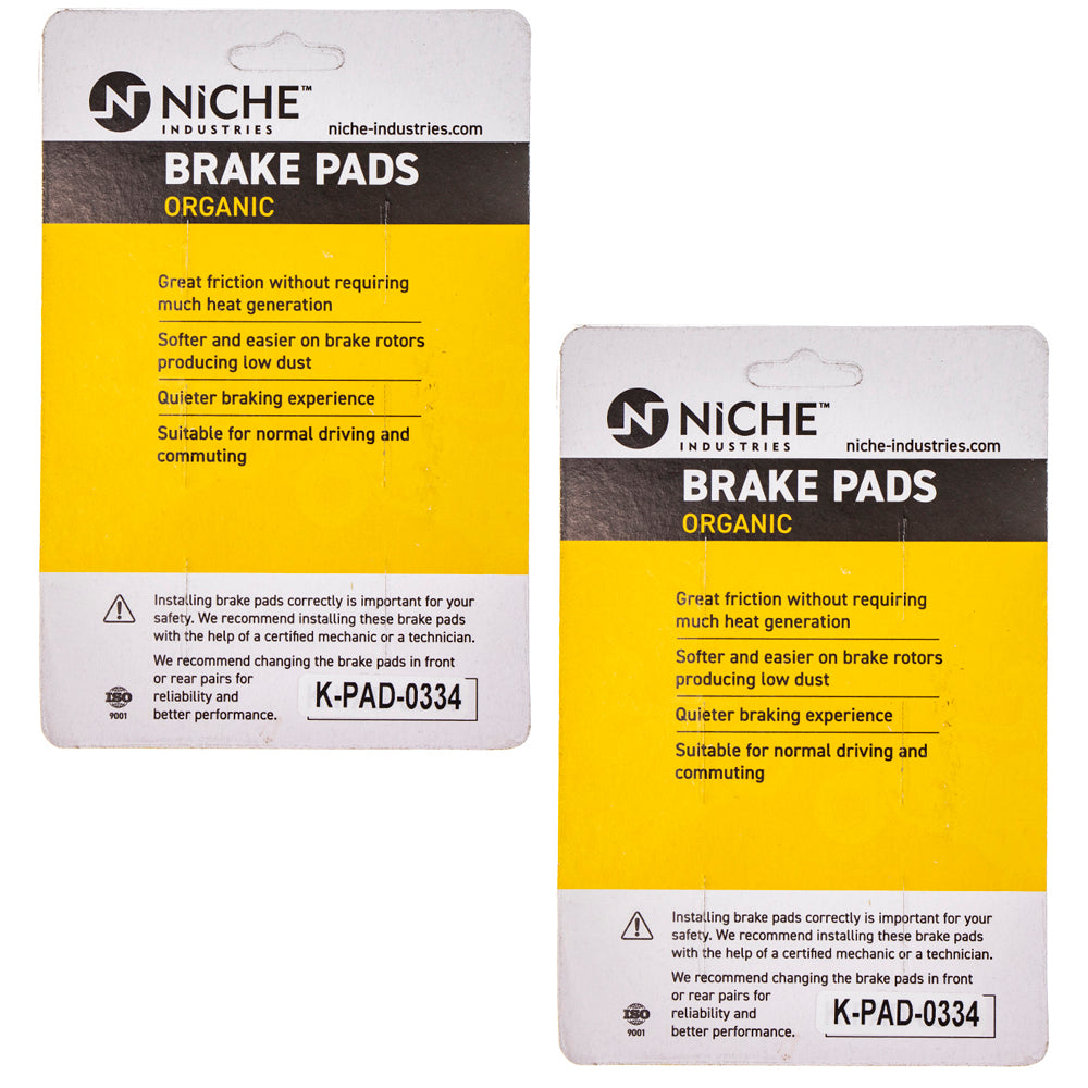 NICHE 519-KPA2556D Rear Brake Pads Set 2-Pack for Kawasaki ZRX1200R