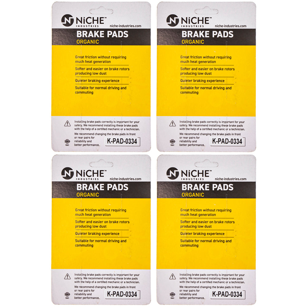 NICHE 519-KPA2556D Rear Brake Pads Set 4-Pack for Kawasaki ZRX1200R