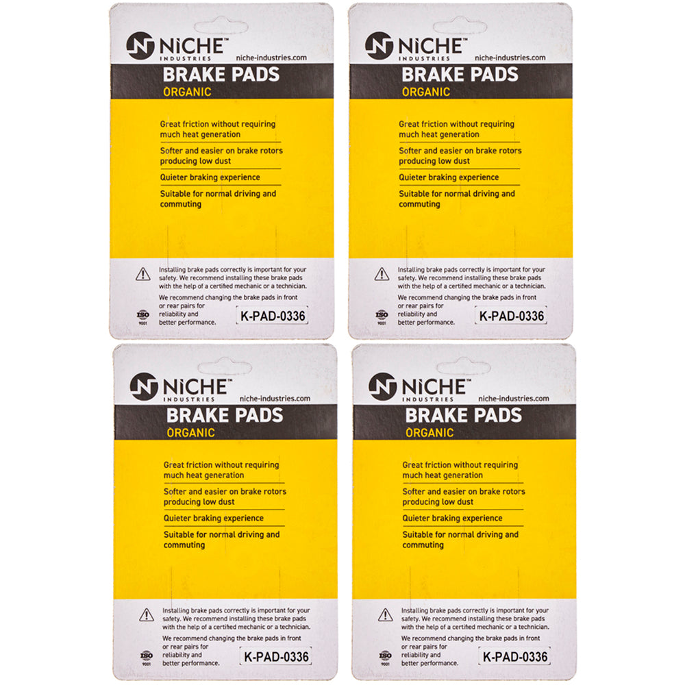 NICHE 519-KPA2558D Rear Brake Pads Set 4-Pack for Suzuki RM85L RM85