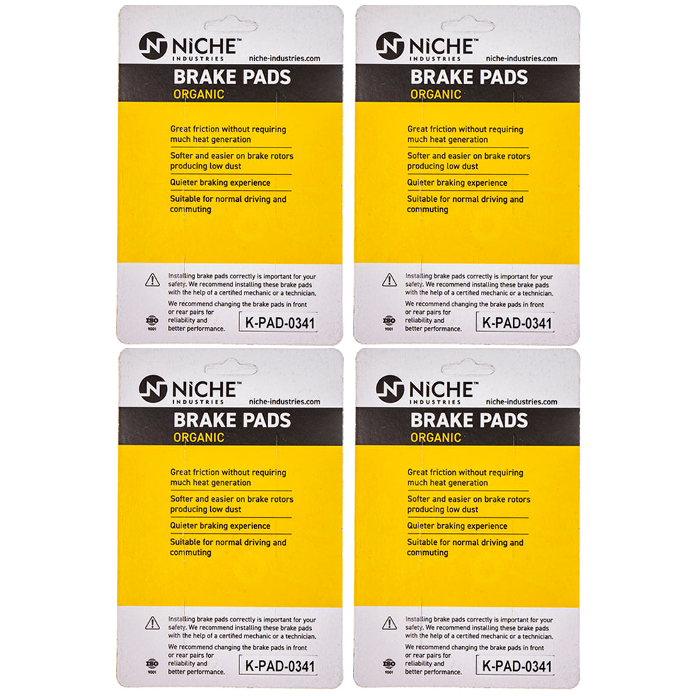 NICHE 519-KPA2563D Rear Organic Brake Pad Set 4-Pack for zOTHER BMW