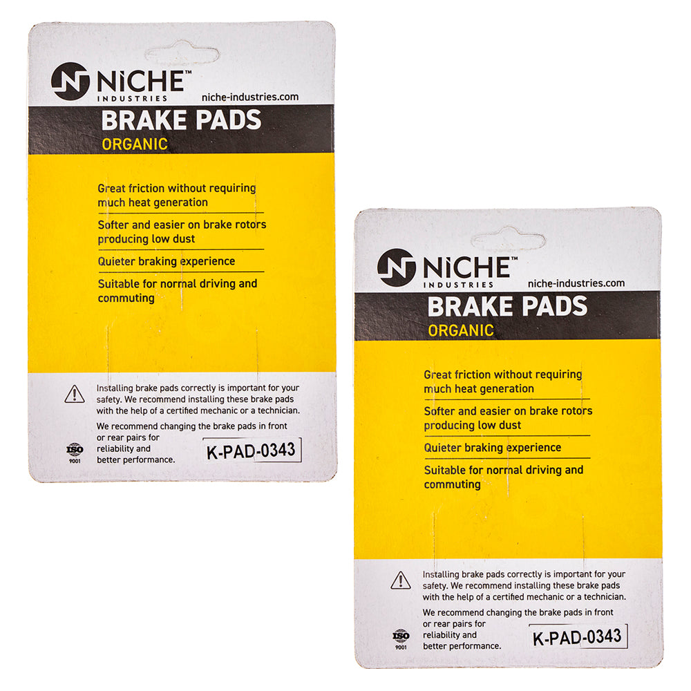 NICHE 519-KPA2565D Front Organic Brake Pad Set 2-Pack for zOTHER