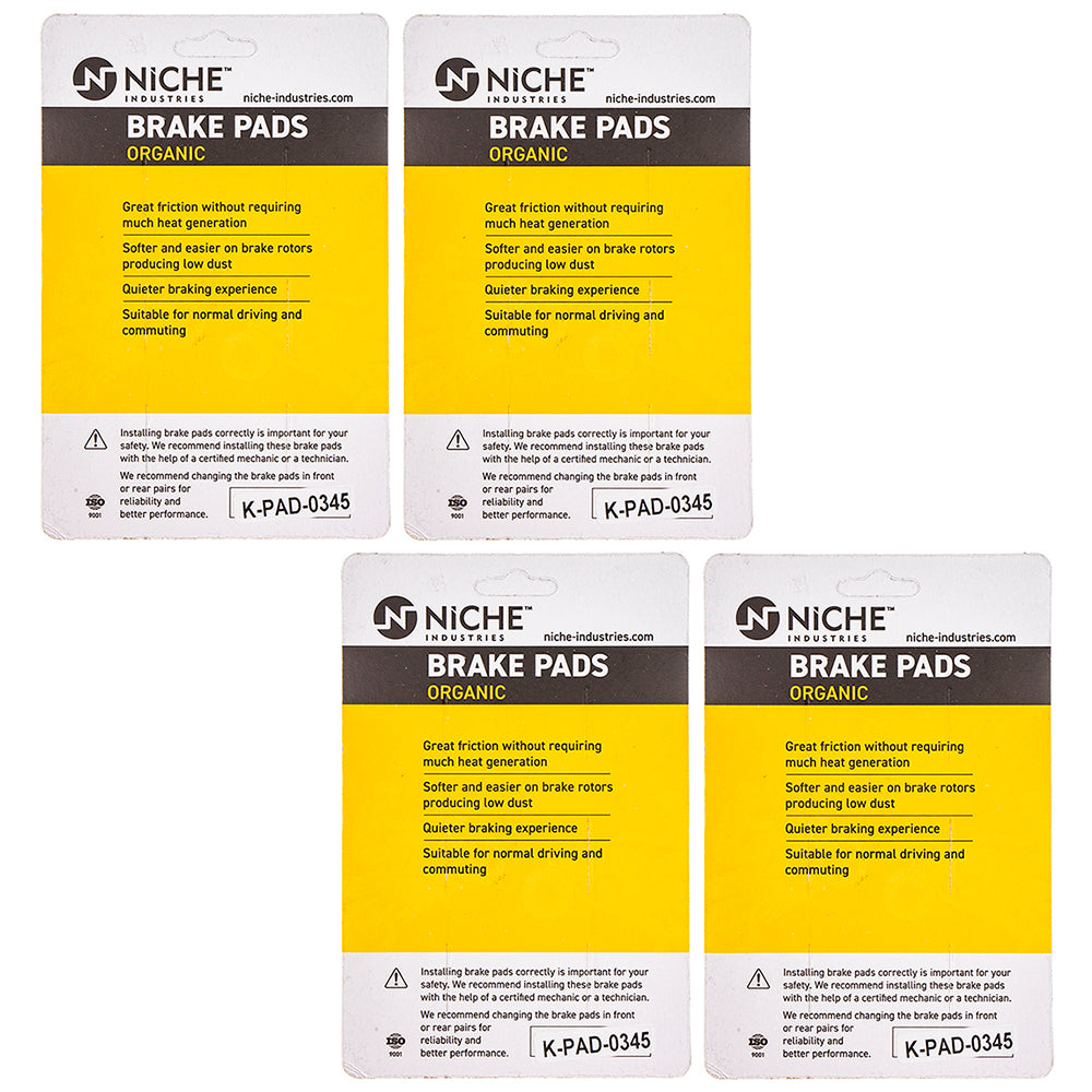 NICHE 519-KPA2567D Rear Brake Pads Set 4-Pack for Suzuki Honda GW250