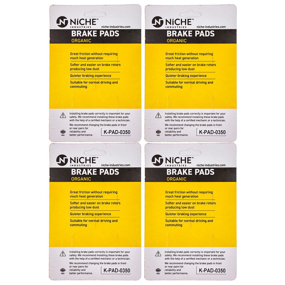 NICHE 519-KPA2572D Rear Organic Brake Pad Set 4-Pack for zOTHER BMW