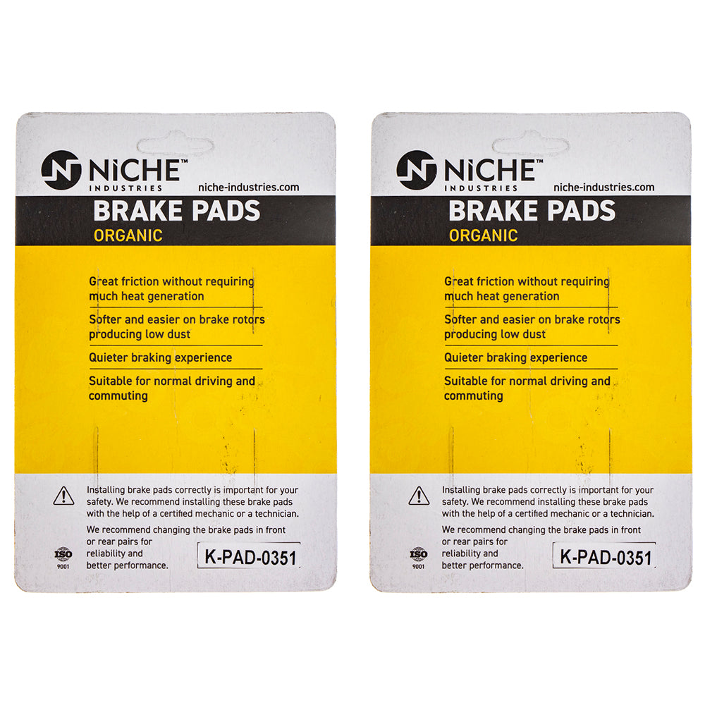 NICHE 519-KPA2573D Rear Organic Brake Pad Set 2-Pack for zOTHER