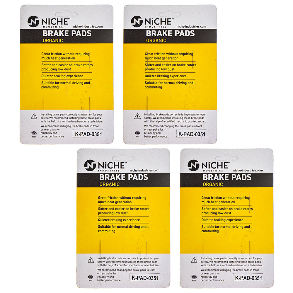 NICHE 519-KPA2573D Rear Organic Brake Pad Set 4-Pack for zOTHER