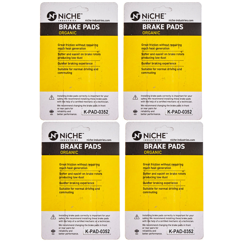 NICHE 519-KPA2574D Rear Brake Pads Set 4-Pack for Yamaha FZ1