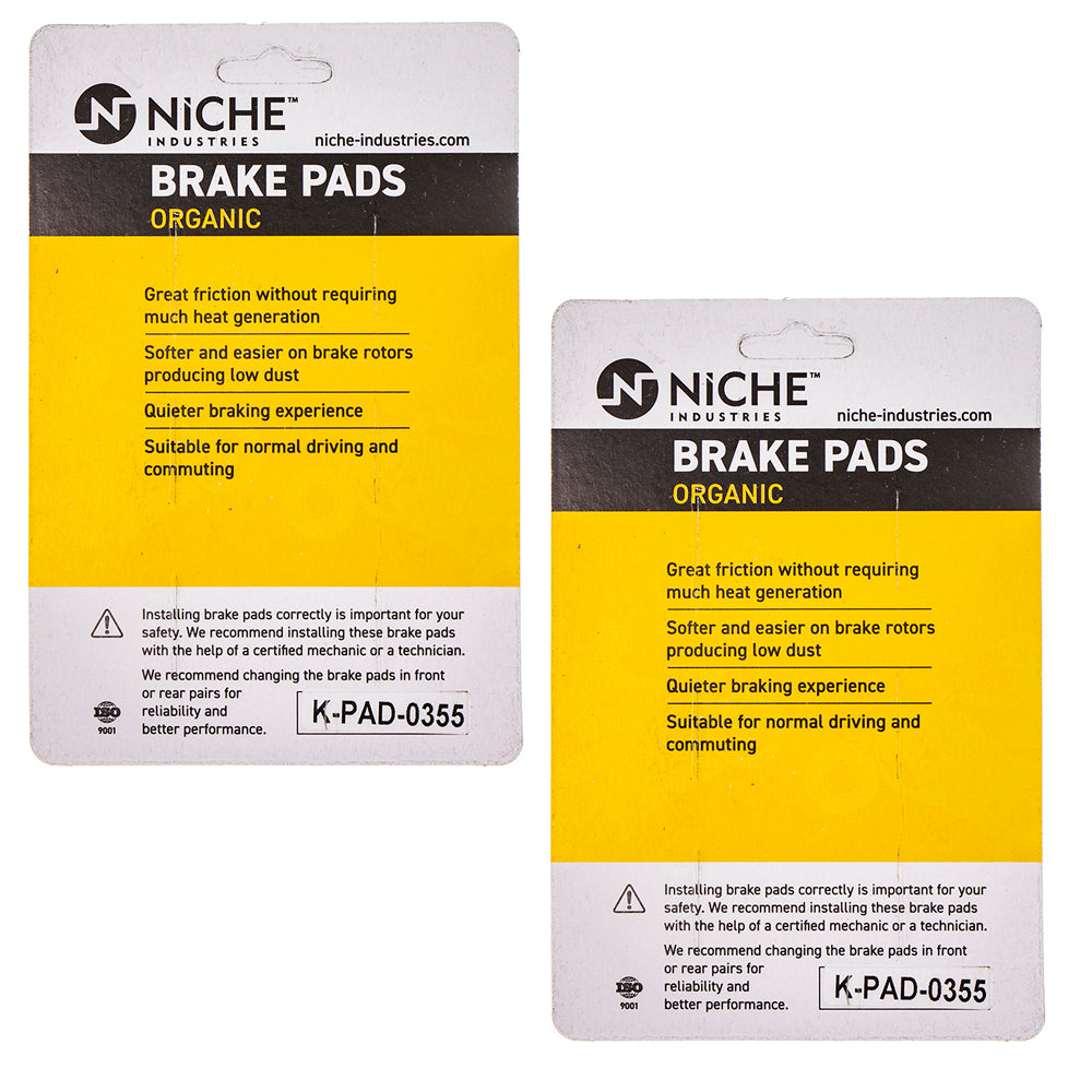 NICHE 519-KPA2577D Front Organic Brake Pad Set 2-Pack for KTM 65 60