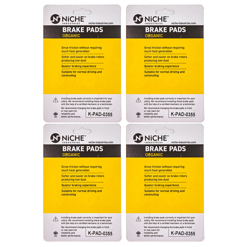 NICHE 519-KPA2577D Front Organic Brake Pad Set 4-Pack for KTM 65 60