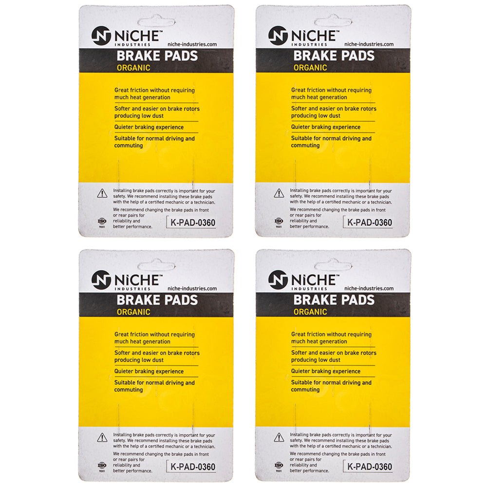 NICHE 519-KPA2582D Rear Organic Brake Pad Set 4-Pack for zOTHER Honda
