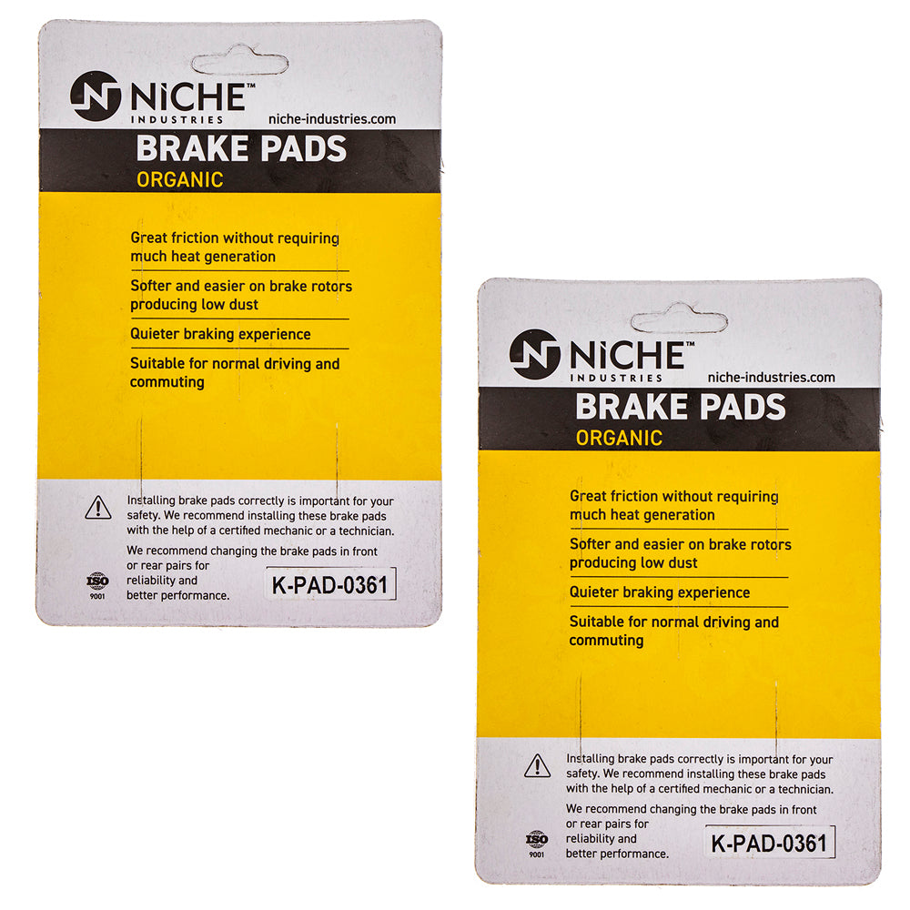 NICHE 519-KPA2583D Rear Brake Pads Set 2-Pack for Harley Davidson Tri