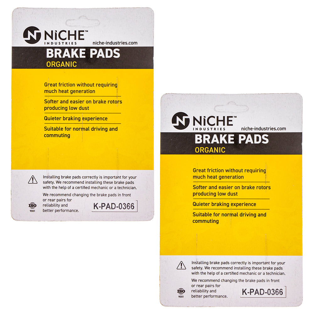 NICHE 519-KPA2588D Front Brake Pads Set 2-Pack for Yamaha YZF MT-03
