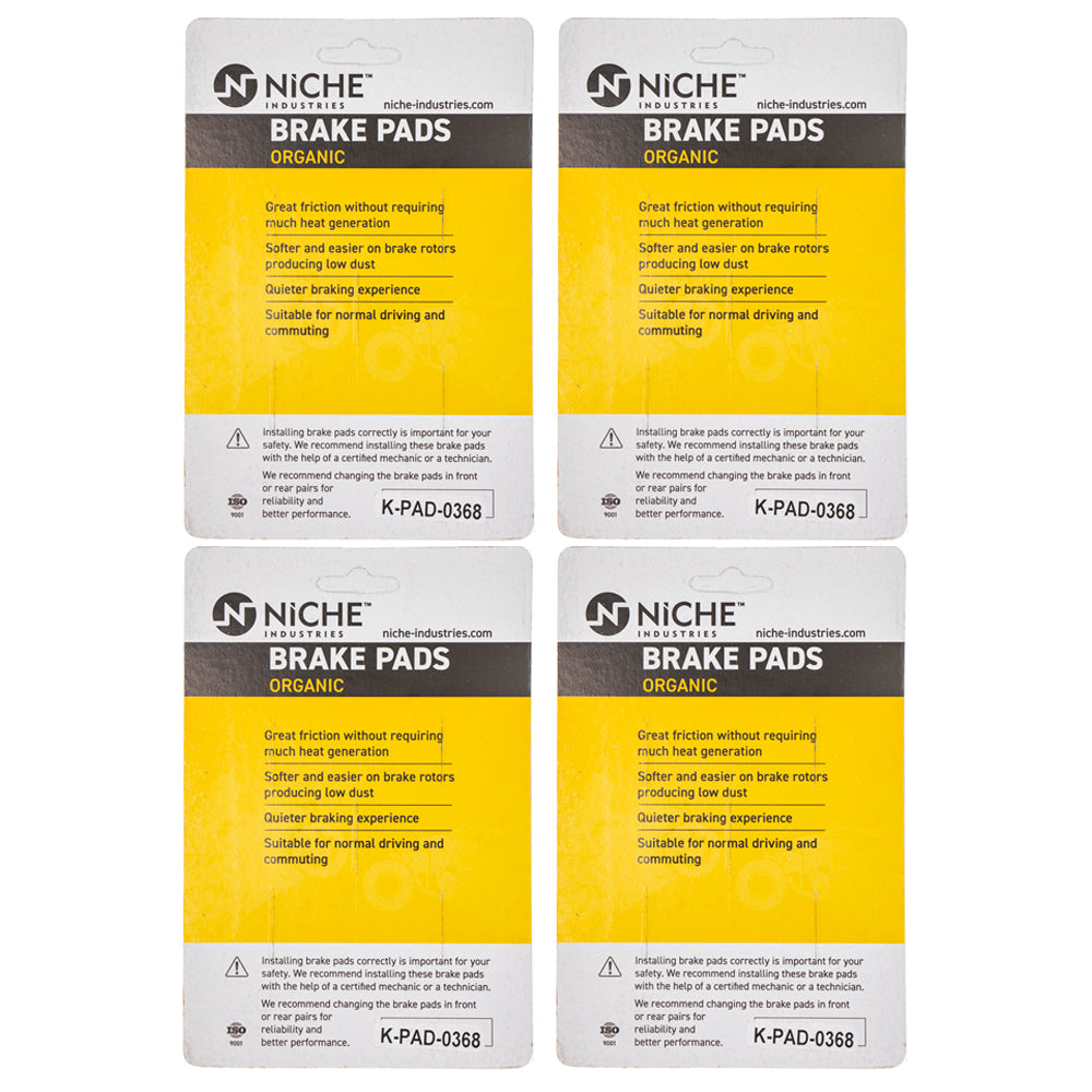 NICHE 519-KPA2580D Rear Brake Pads Set 4-Pack for Yamaha YZF