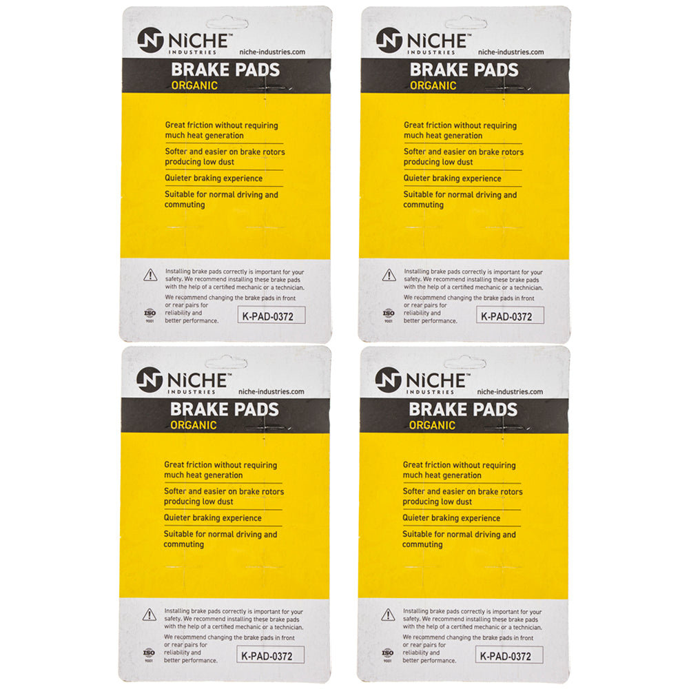 NICHE 519-KPA2594D Front Brake Pads Set 4-Pack for Harley Davidson