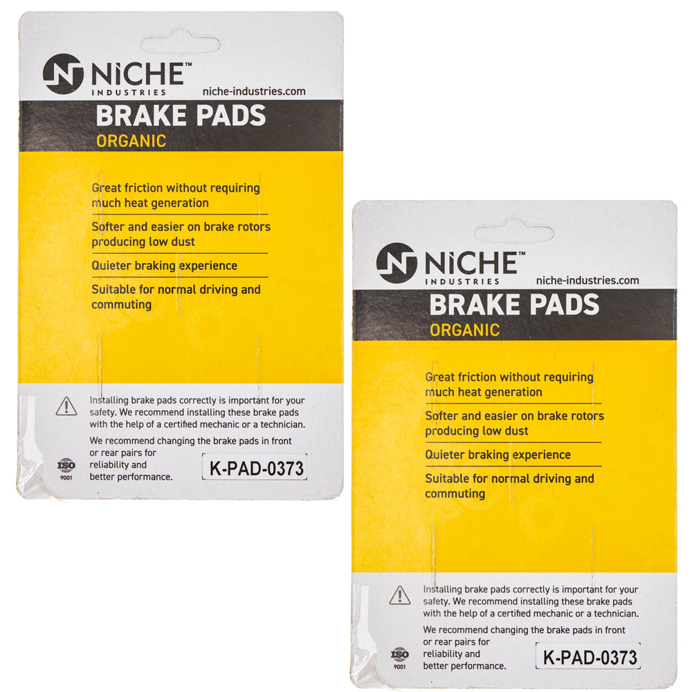 NICHE 519-KPA2595D Rear Organic Brake Pad Set 2-Pack for Suzuki