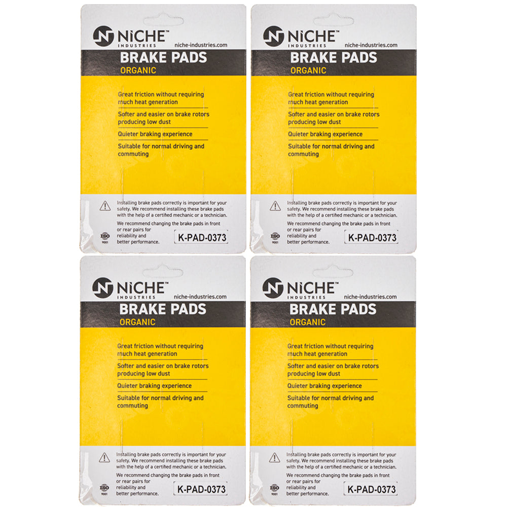 NICHE 519-KPA2595D Rear Organic Brake Pad Set 4-Pack for Suzuki