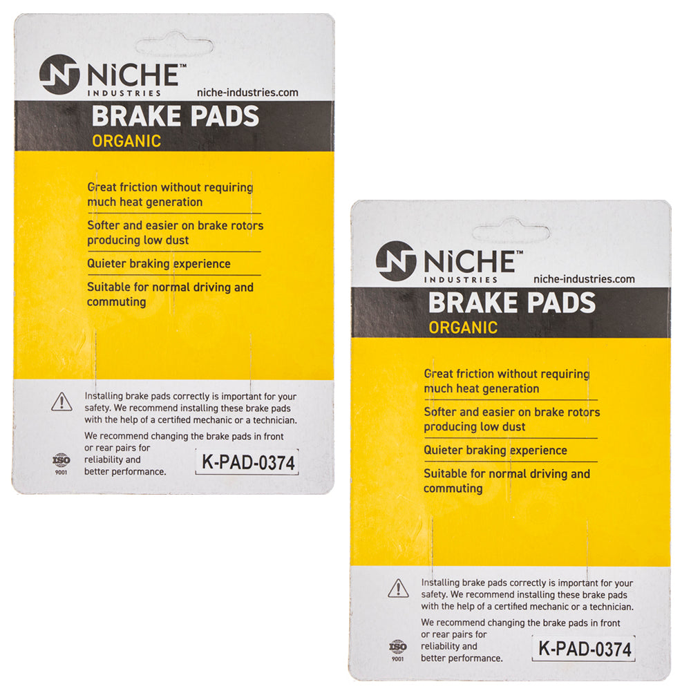 NICHE 519-KPA2596D Front Organic Brake Pad Set 2-Pack for zOTHER KTM