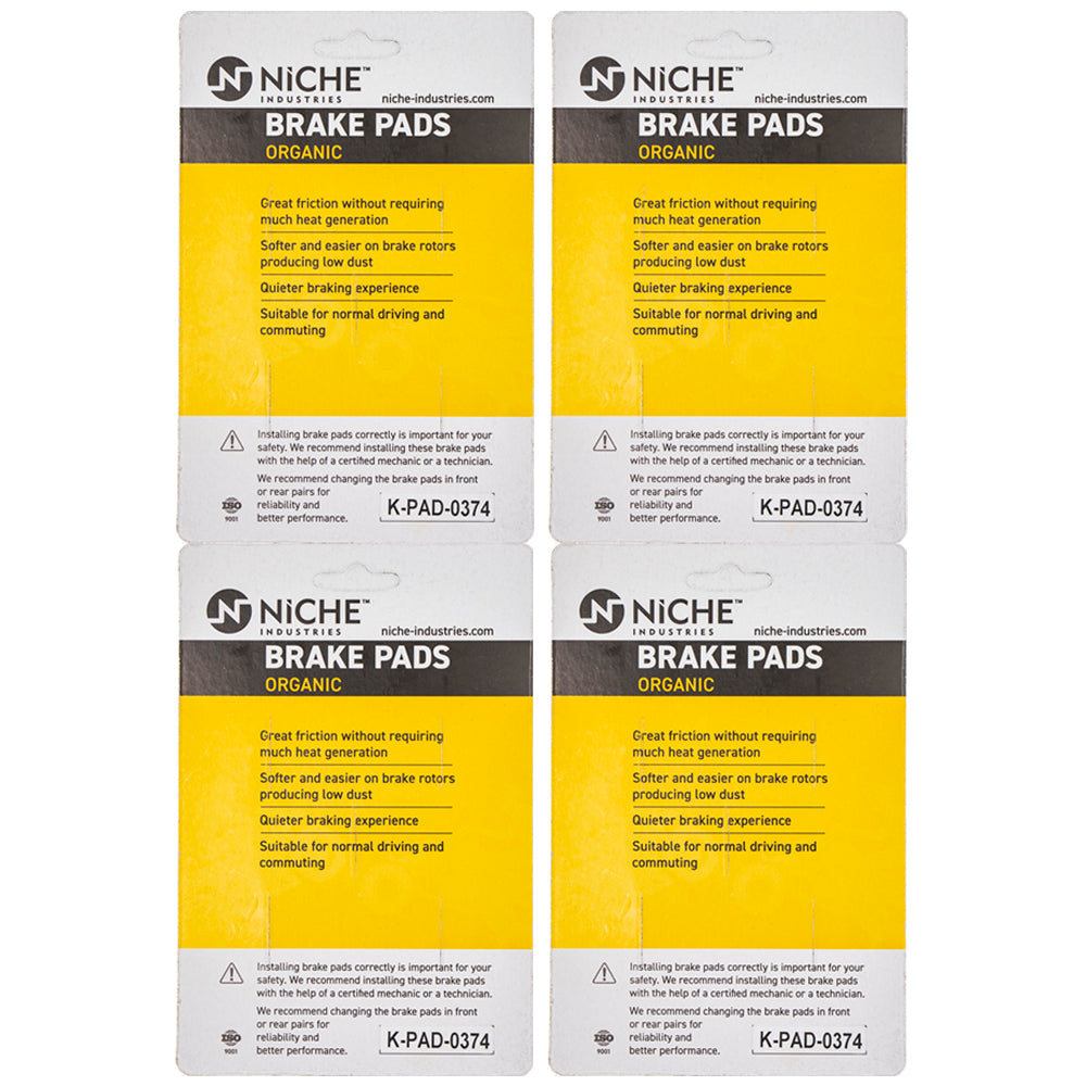 NICHE 519-KPA2596D Front Organic Brake Pad Set 4-Pack for zOTHER KTM
