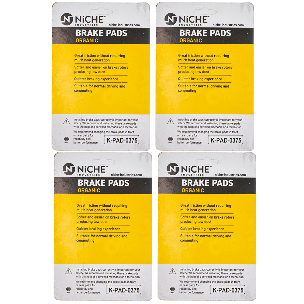 NICHE 519-KPA2597D Front Organic Brake Pad Set 4-Pack for zOTHER KTM