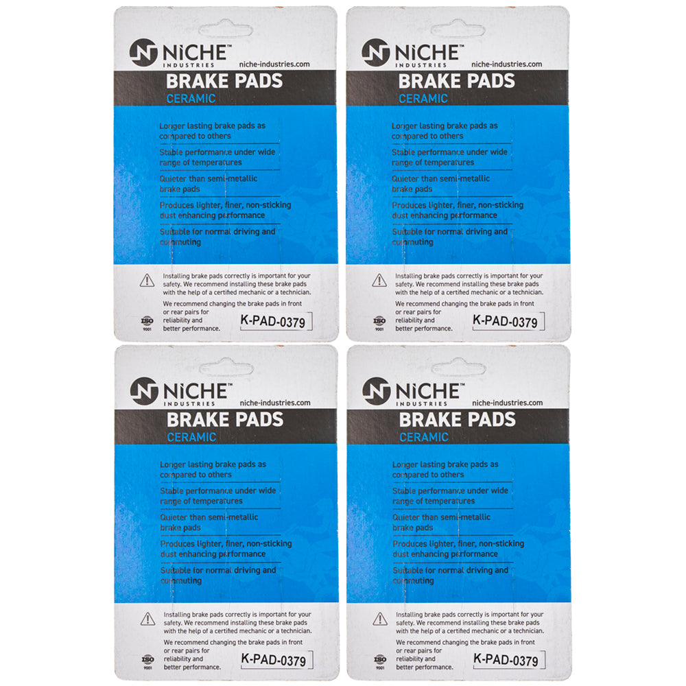NICHE 519-KPA2591D Brake Pad Set 4-Pack for zOTHER Yamaha Suzuki
