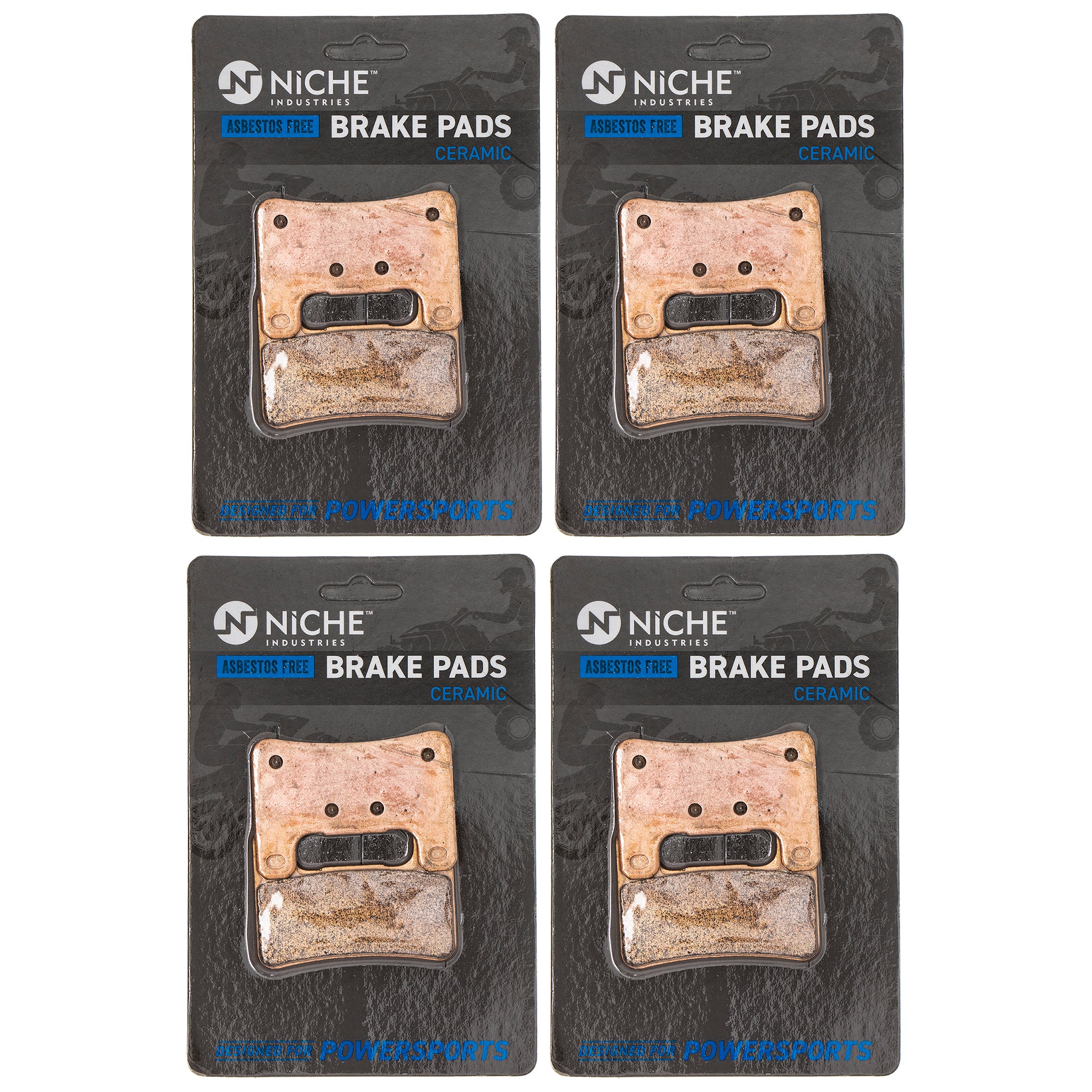 Front Ceramic Brake Pad Set 4-Pack for Suzuki Kawasaki Z900RS Z1000 Ninja Hayabusa NICHE 519-KPA2508D