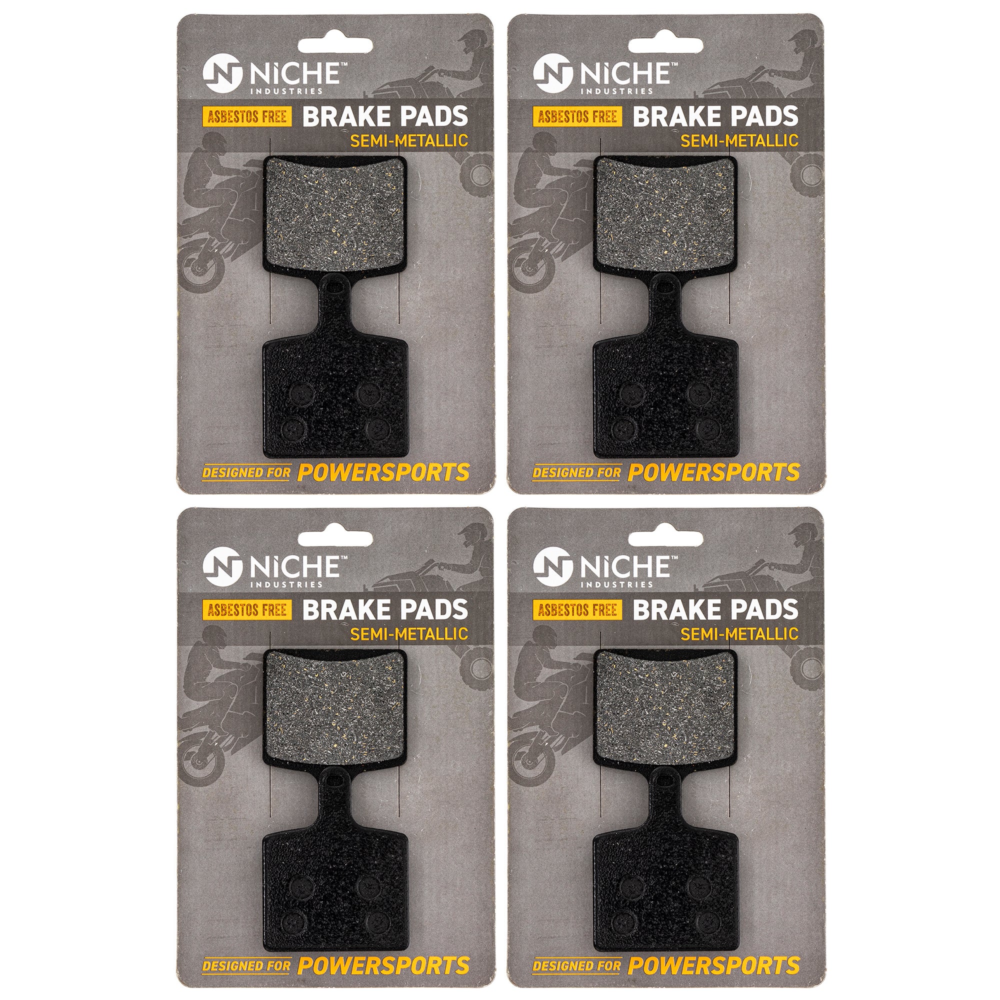 Rear Semi-Metallic Brake Pad Set 4-Pack for Arctic Cat Textron Cat 1702-245 2602-488 NICHE 519-KPA2509D