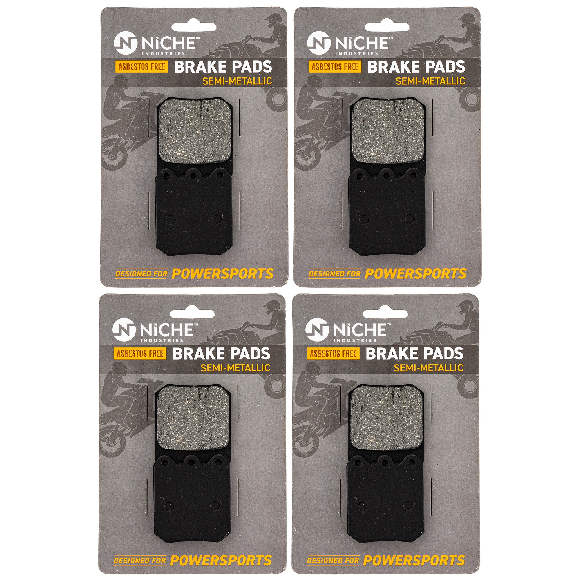 Front Semi-Metallic Brake Pad Set 4-Pack for Arctic Cat Textron Cat 1702-429 0702-229 NICHE 519-KPA2500D