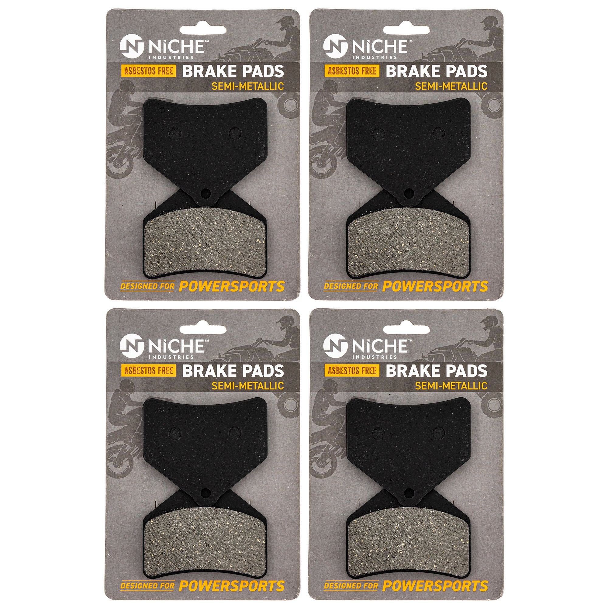 Rear Semi-Metallic Brake Pad Set 4-Pack for Arctic Cat Textron Cat 0702-563 1602-465 NICHE 519-KPA2501D