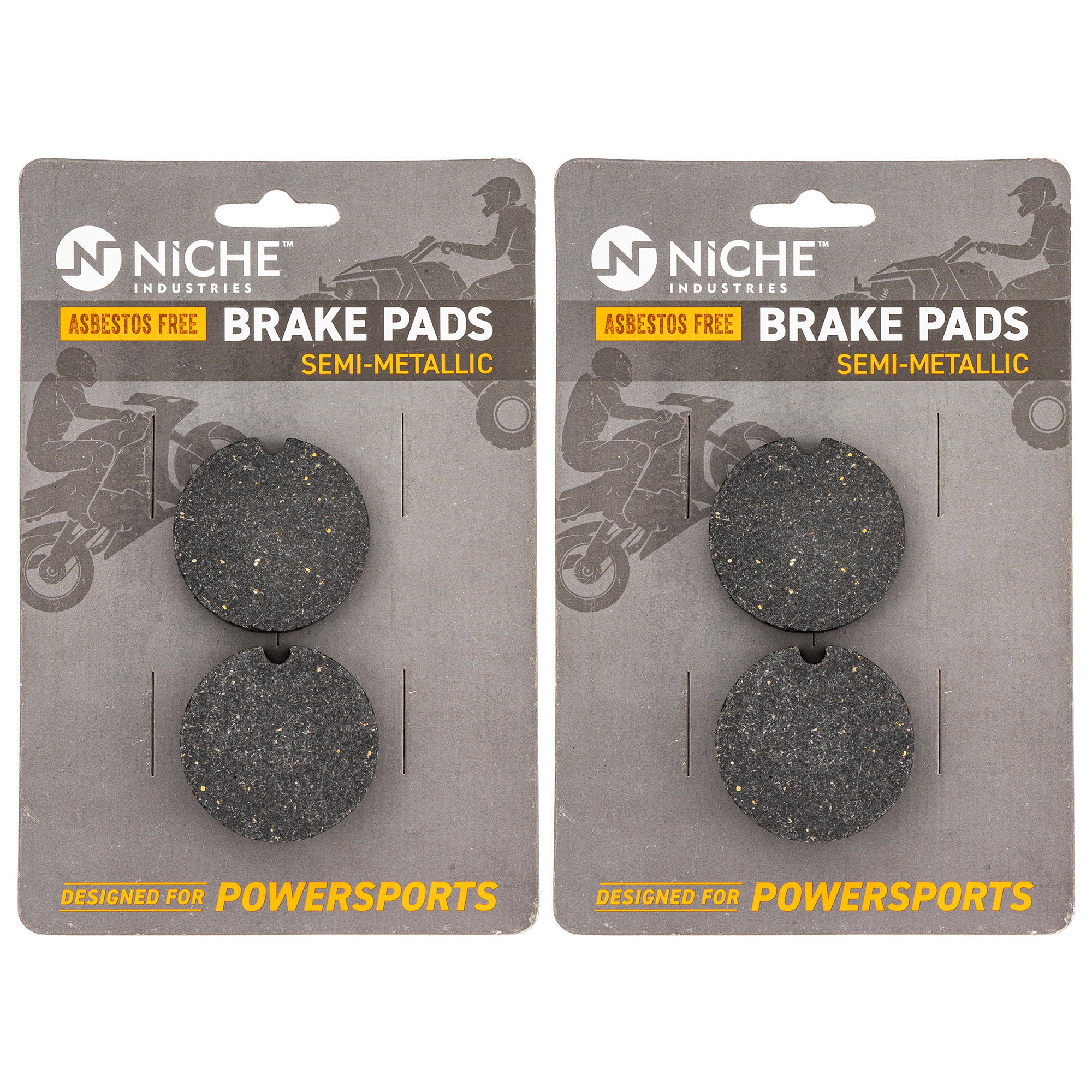 Rear Semi-Metallic Brake Pad Set 2-Pack for Arctic Cat Textron Cat 0702-264 0702-254 NICHE 519-KPA2512D