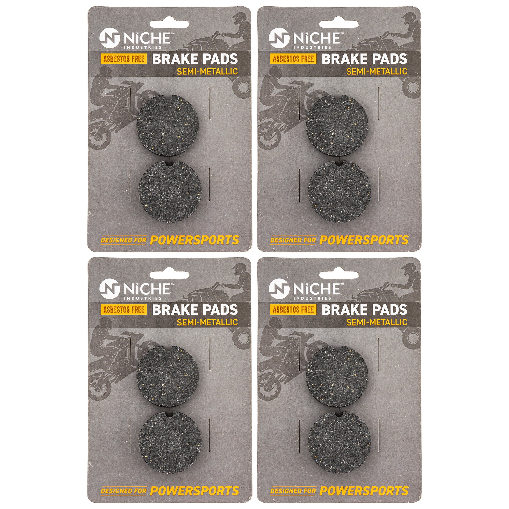 Rear Semi-Metallic Brake Pad Set 4-Pack for Arctic Cat Textron Cat 0702-264 0702-254 NICHE 519-KPA2512D