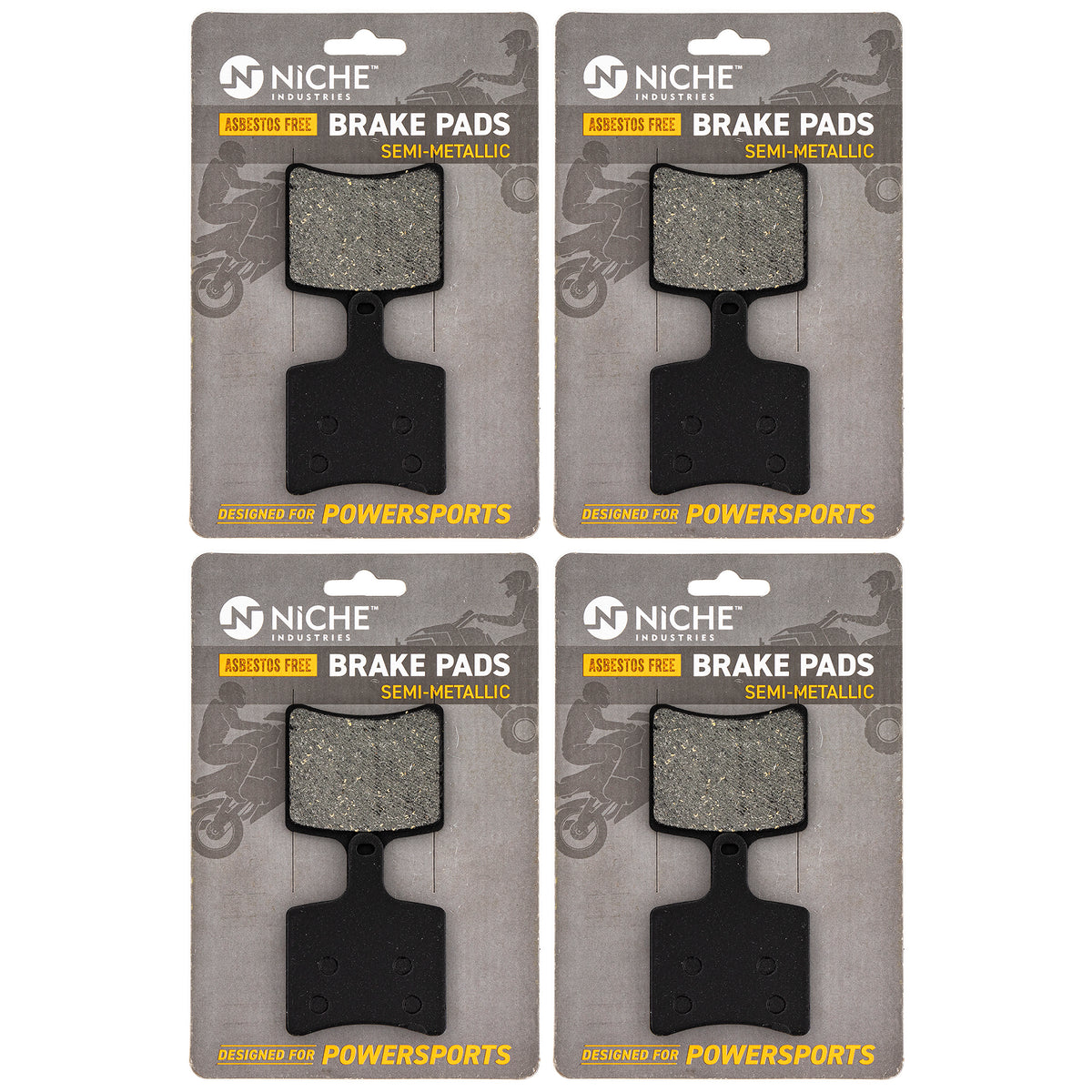 Rear Semi-Metallic Brake Pad Set 4-Pack for Arctic Cat Textron Cat 3602-061 NICHE 519-KPA2514D