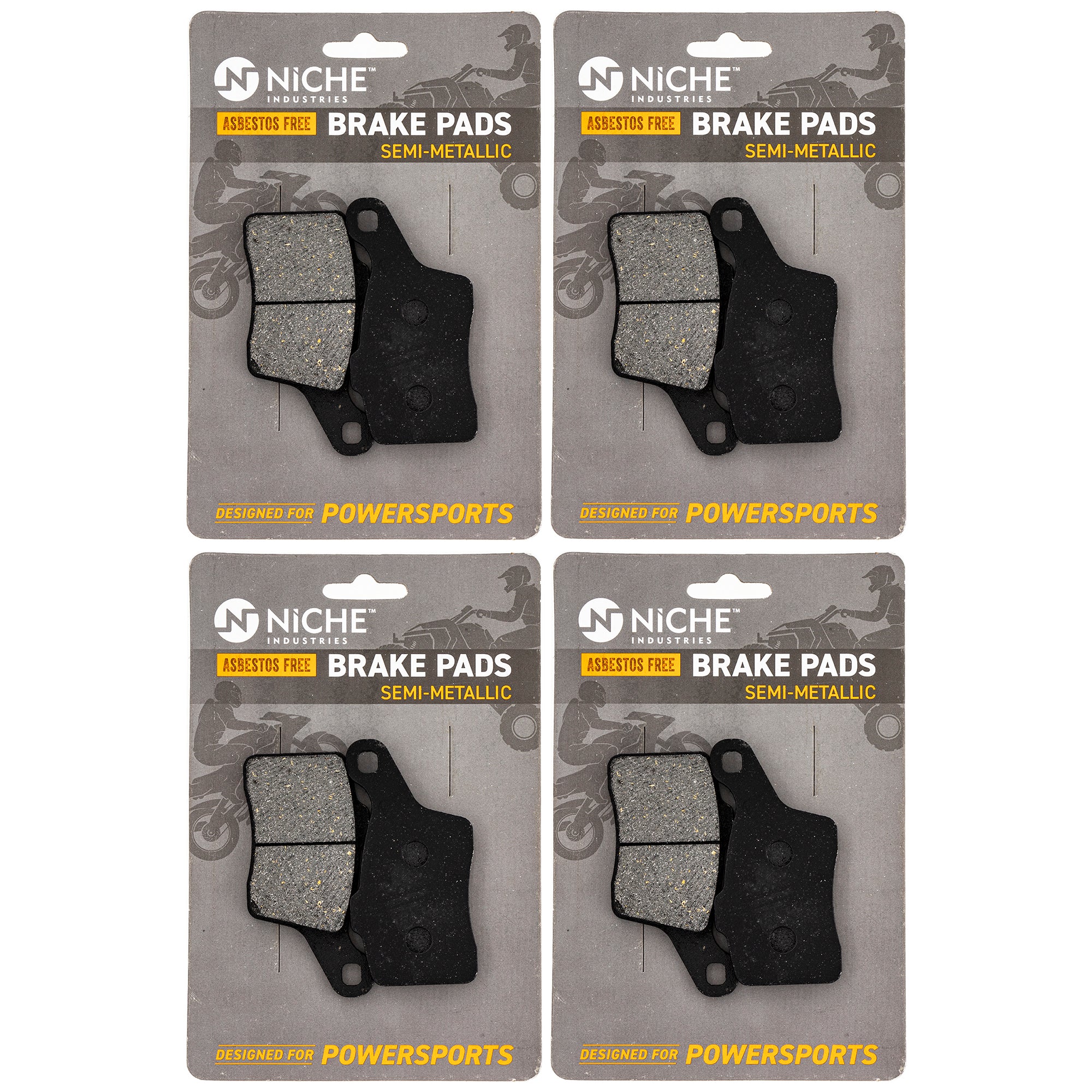 Rear Brake Pads Kit Semi-Metallic 4-Pack for zOTHER BRP Can-Am Ski-Doo Sea-Doo Tundra NICHE 519-KPA2515D