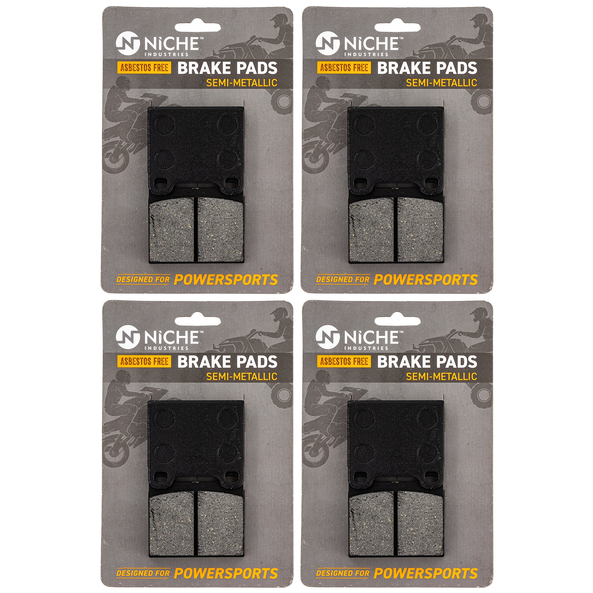 Rear Semi-Metallic Brake Pad Set 4-Pack for zOTHER BRP Can-Am Ski-Doo Sea-Doo Tundra NICHE 519-KPA2516D