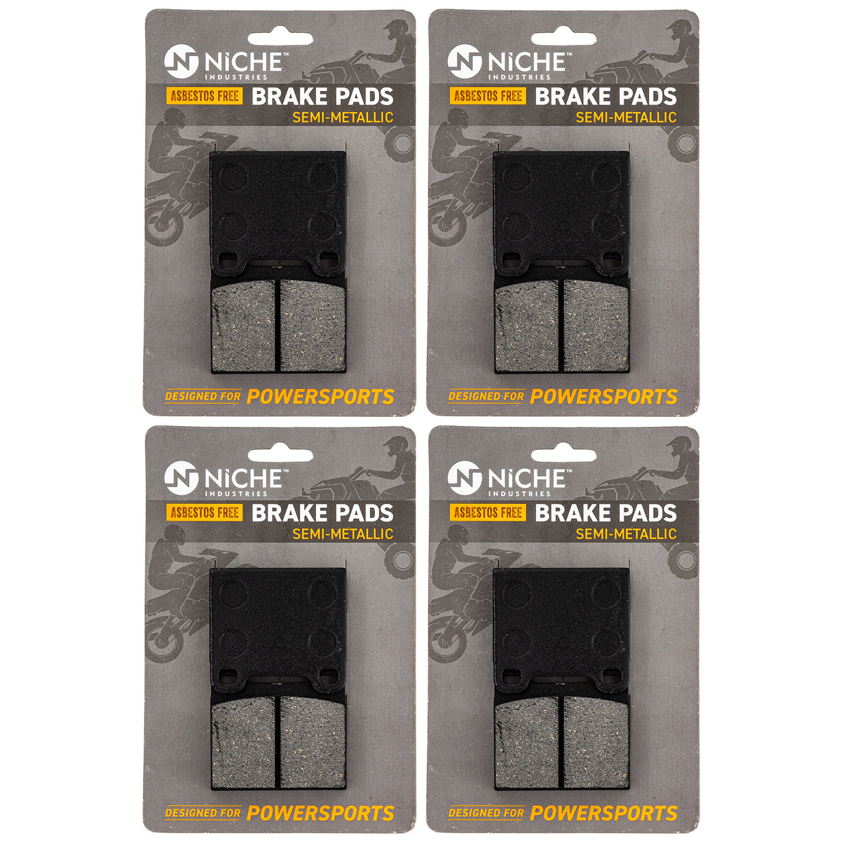 Rear Semi-Metallic Brake Pad Set 4-Pack for zOTHER BRP Can-Am Ski-Doo Sea-Doo Tundra NICHE 519-KPA2516D